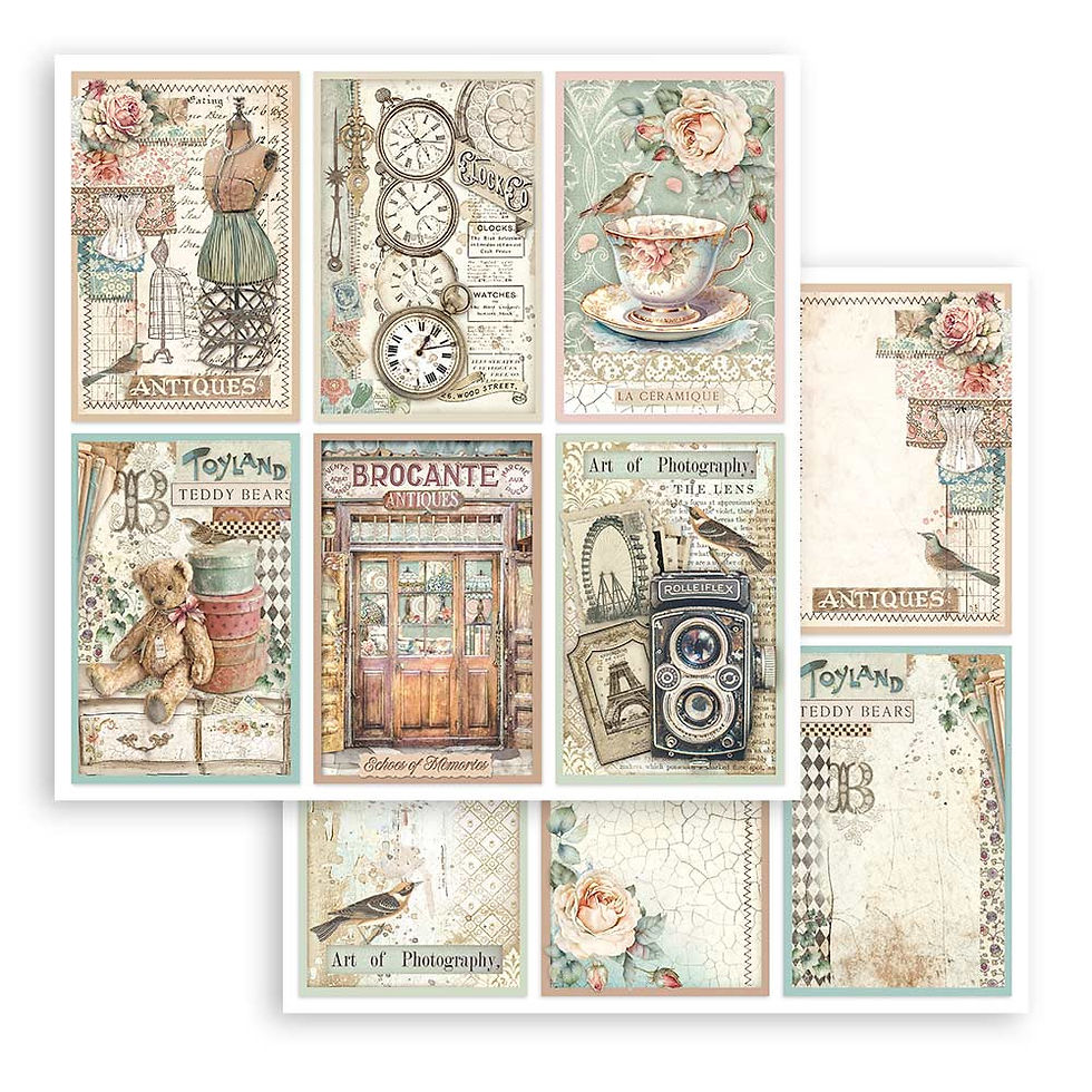 Thumbnail: Stamperia - Brocante Antiques - 10 - 8 x 8 Sheets + Bonus Sheets