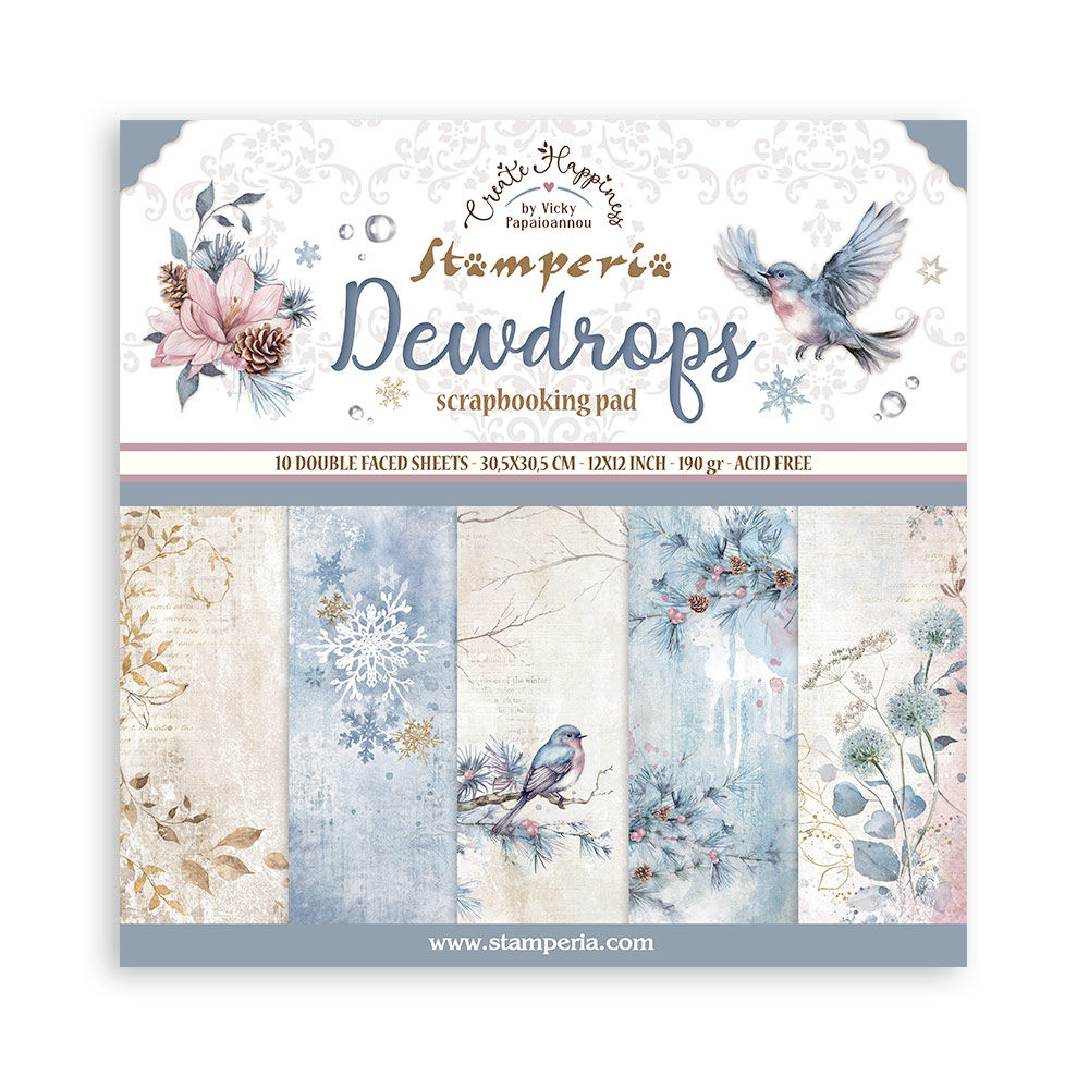 Stamperia - Dewdrops - 10 Double Sided - 12x12 Sheets + Bonus Sh