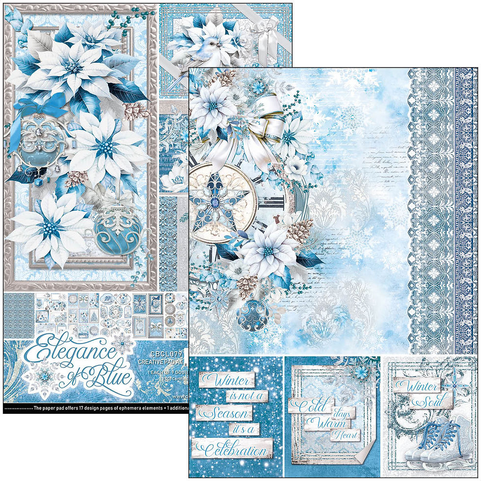 Thumbnail: Ciao Bella - Elegance of Blue - A4 Creative Pad- 9 Double-Sided Sheets