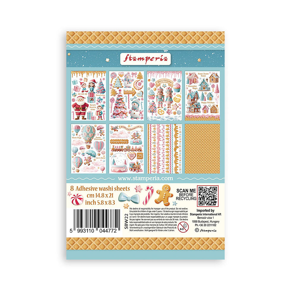 Thumbnail: Stamperia - Candy Christmas - Washi Pad - 8 - A5 Sheets