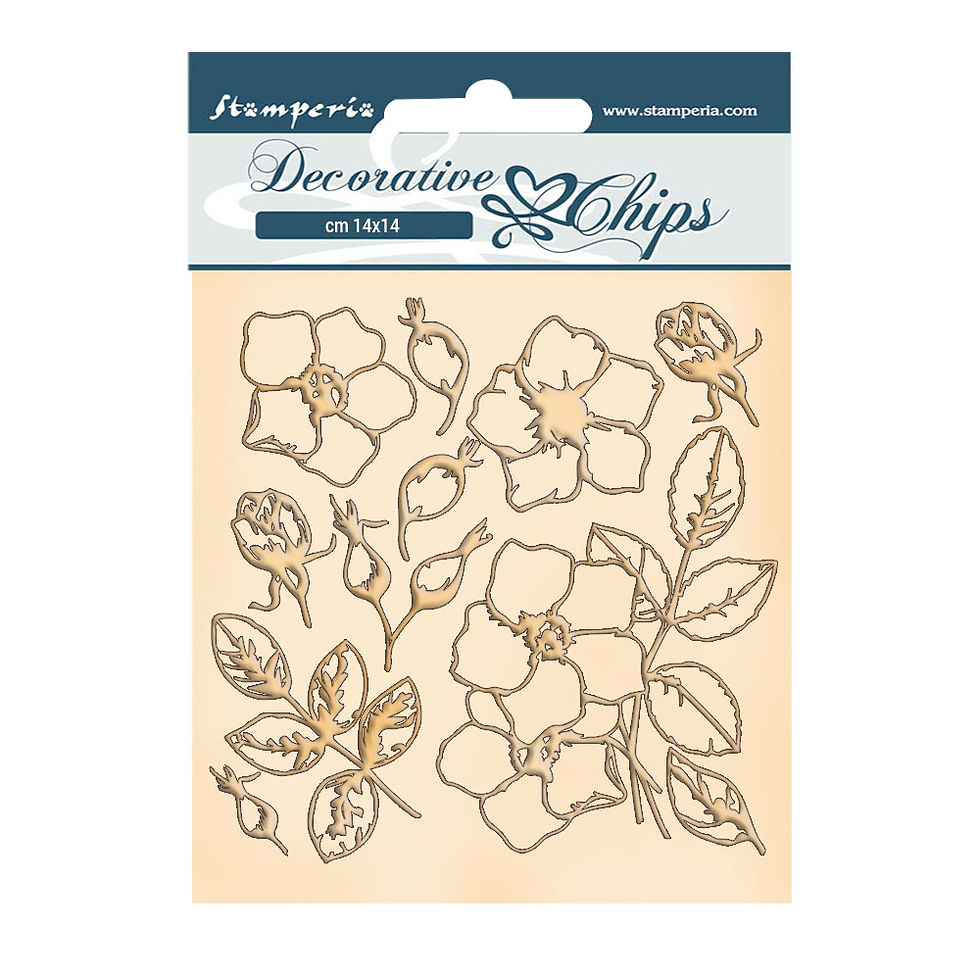 REDUCED Stamperia - Romantic - Christmas - Flowers - Decorative Chips