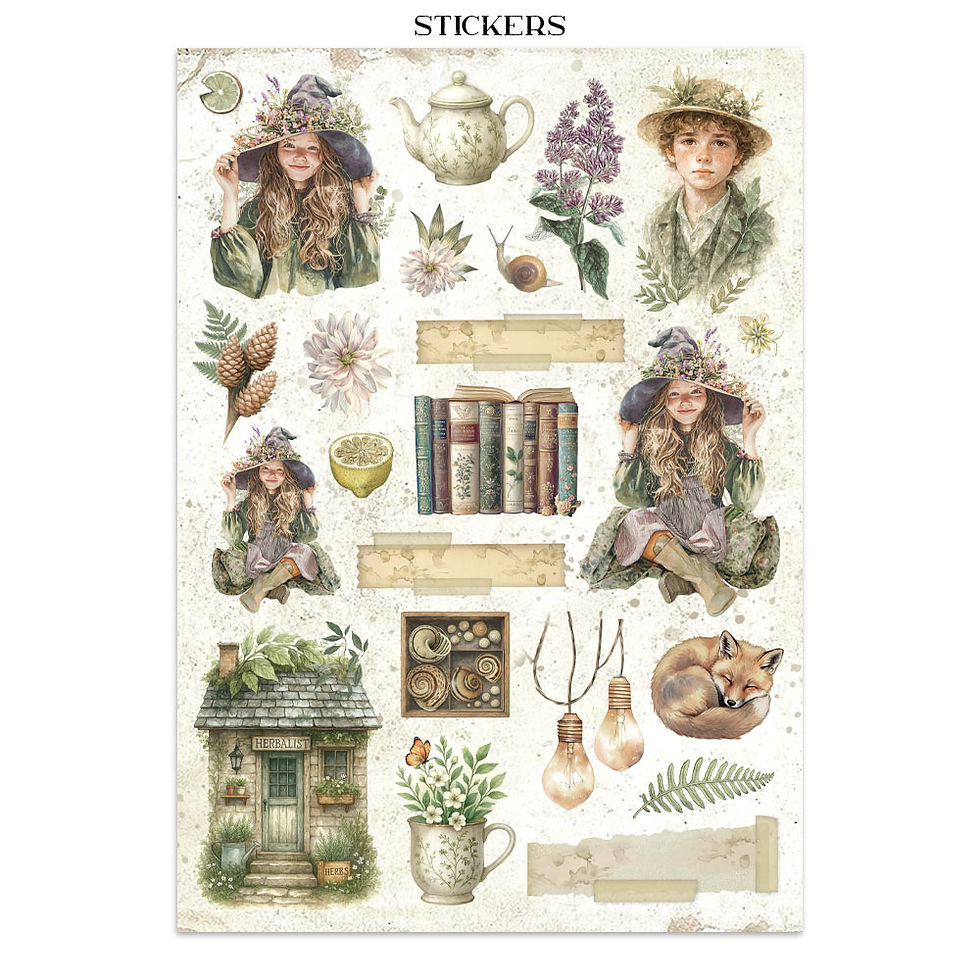 Thumbnail: Stamperia - Herbarium Silvae - Junk Journal Embellishments - 16 Pages