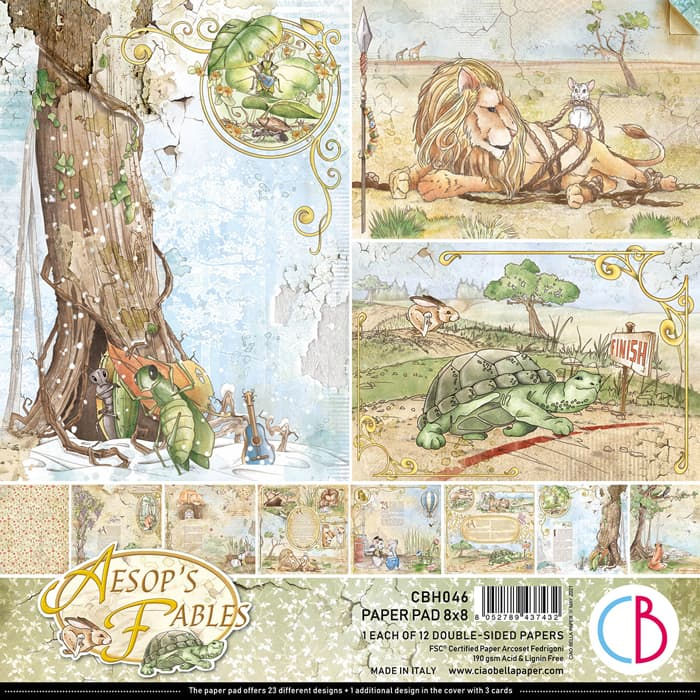 REDUCED Aesop's Fables by Ciao Bella - 12 - 8x8 Double-Sided Papers
