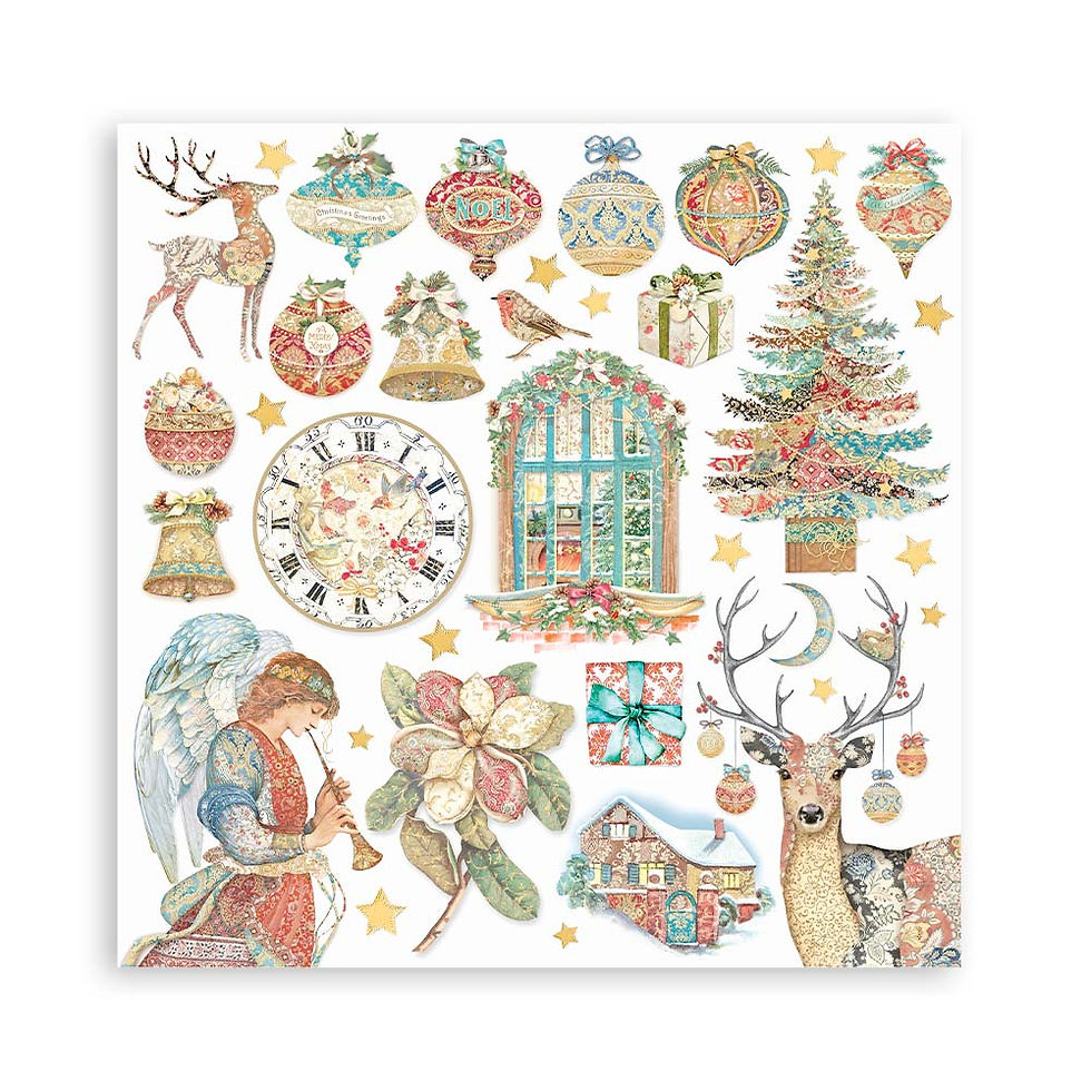 Thumbnail: Stamperia - Christmas Greetings - 10 - 12x12 Sheets+2 Bonus Designs