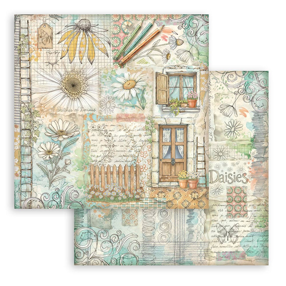 Thumbnail: Stamperia - Daisy Art - 10 - 8 x 8 Sheets + Bonus Sheets
