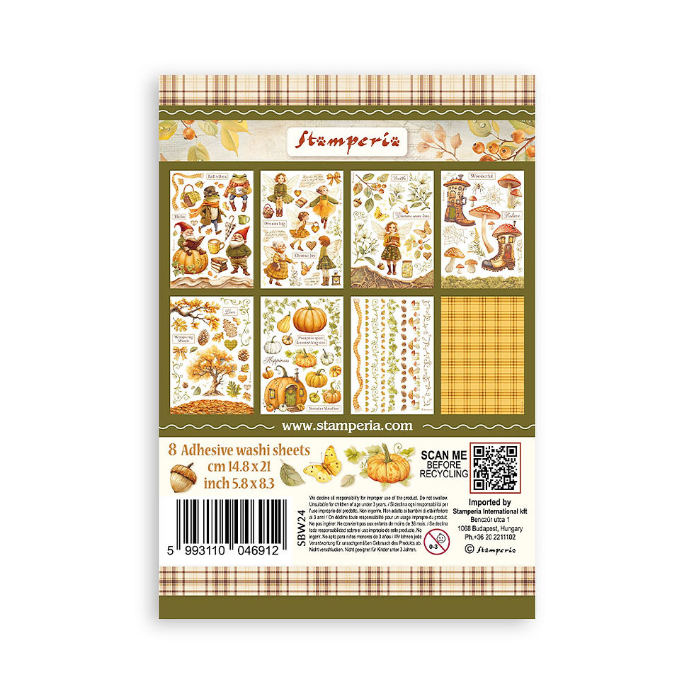 Thumbnail: Stamperia - Whispering Woods - Washi Pad - 8 - A5 Sheets
