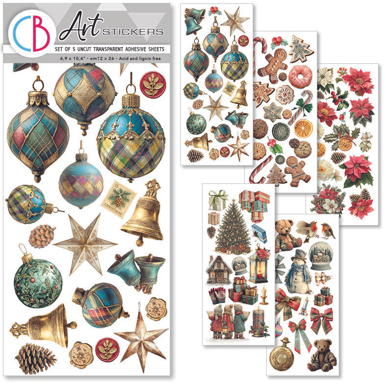 Ciao Bella - Merry & Bright - Art Stickers - 5/Pkg