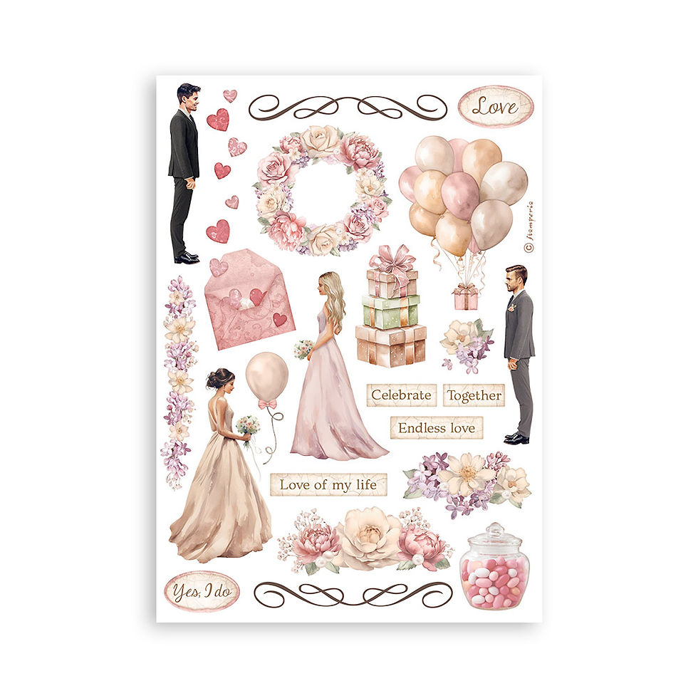 Thumbnail: REDUCED Stamperia - Romance Forever - Washi Pad - 8 - A5 Sheets