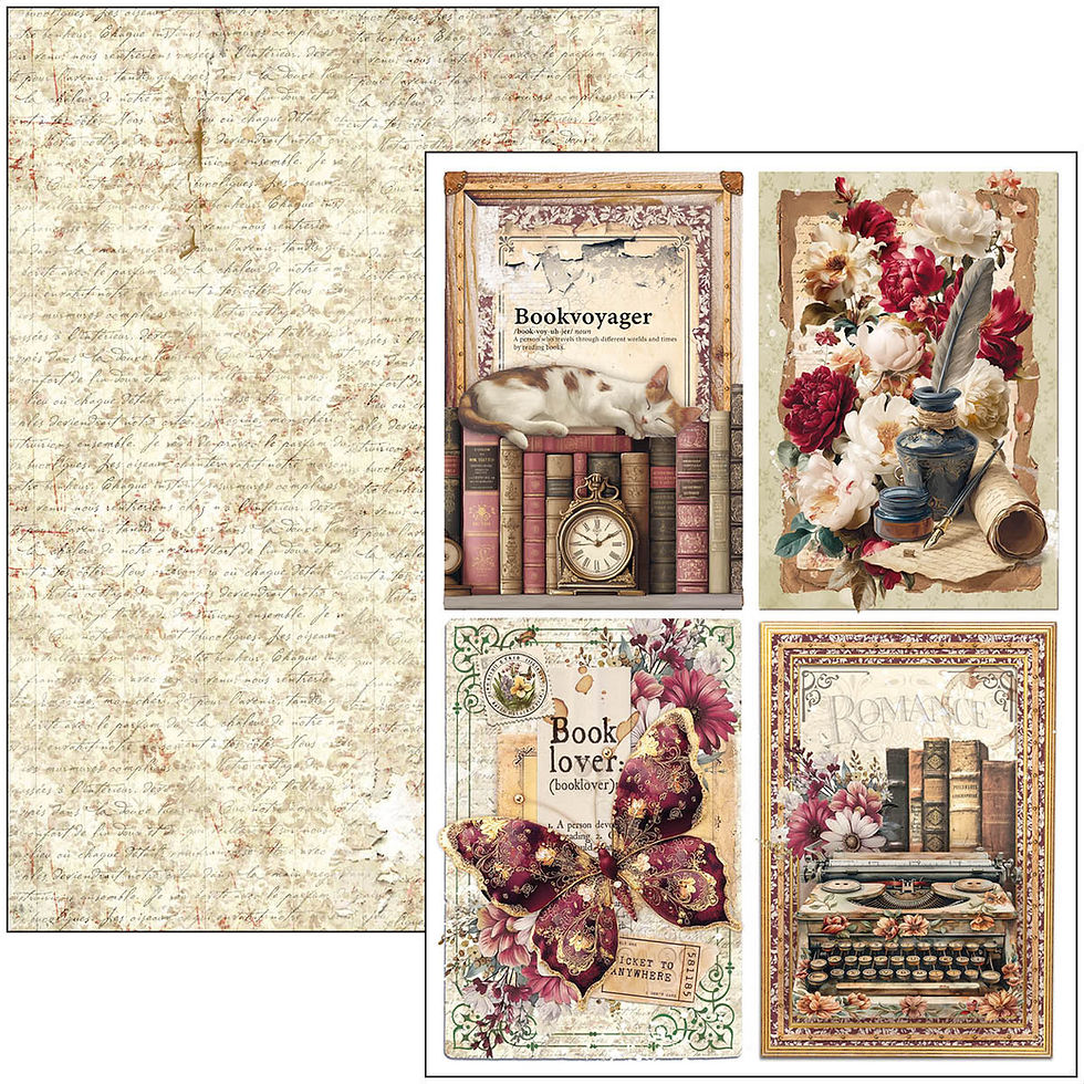 Thumbnail: Ciao Bella - Book Lovers - A4 Creative Pad - 9 Double-Sided Sheets