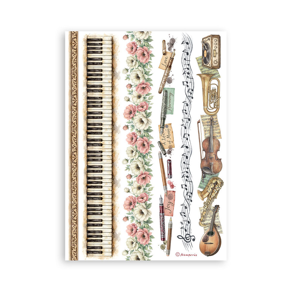 Thumbnail: Stamperia - Symphony - Washi Pad - 8 - A5 Sheets