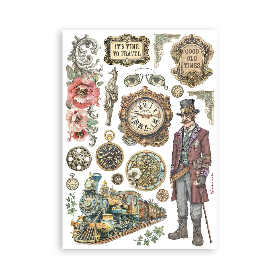 Thumbnail: Stamperia - Gardens of Time - Washi Pad - 8 - A5 Sheets