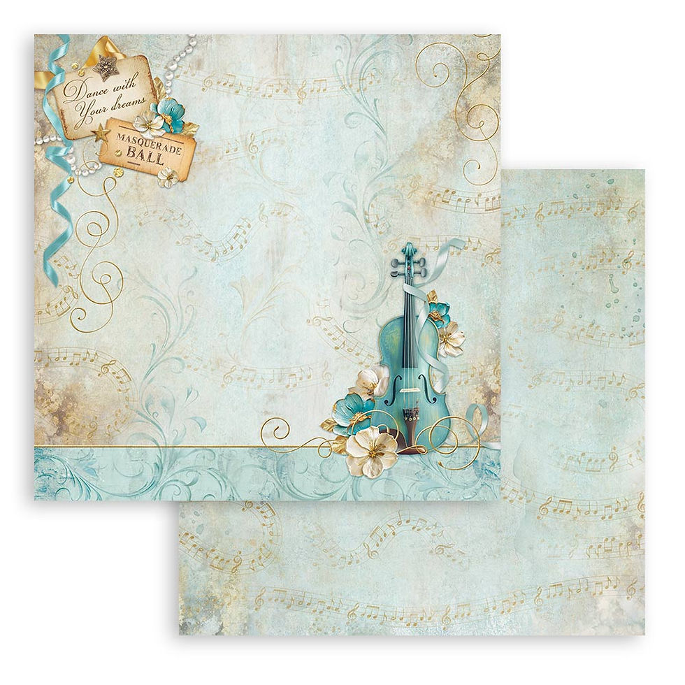 Thumbnail: Stamperia - Masquerade - 10 - 8 x 8 Sheets + Bonus Sheets