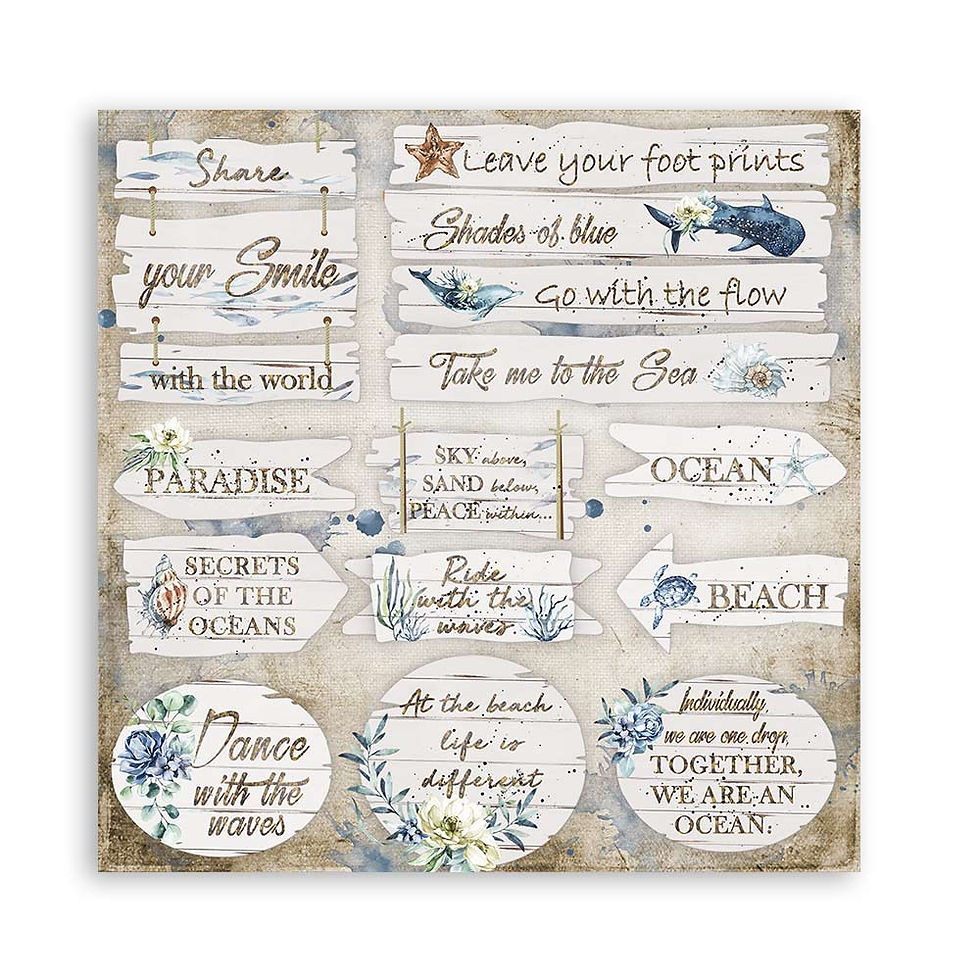 Thumbnail: REDUCED Stamperia - Sea Dream - 12x12 Paper Pad - 10 Sheets - 22 Designs