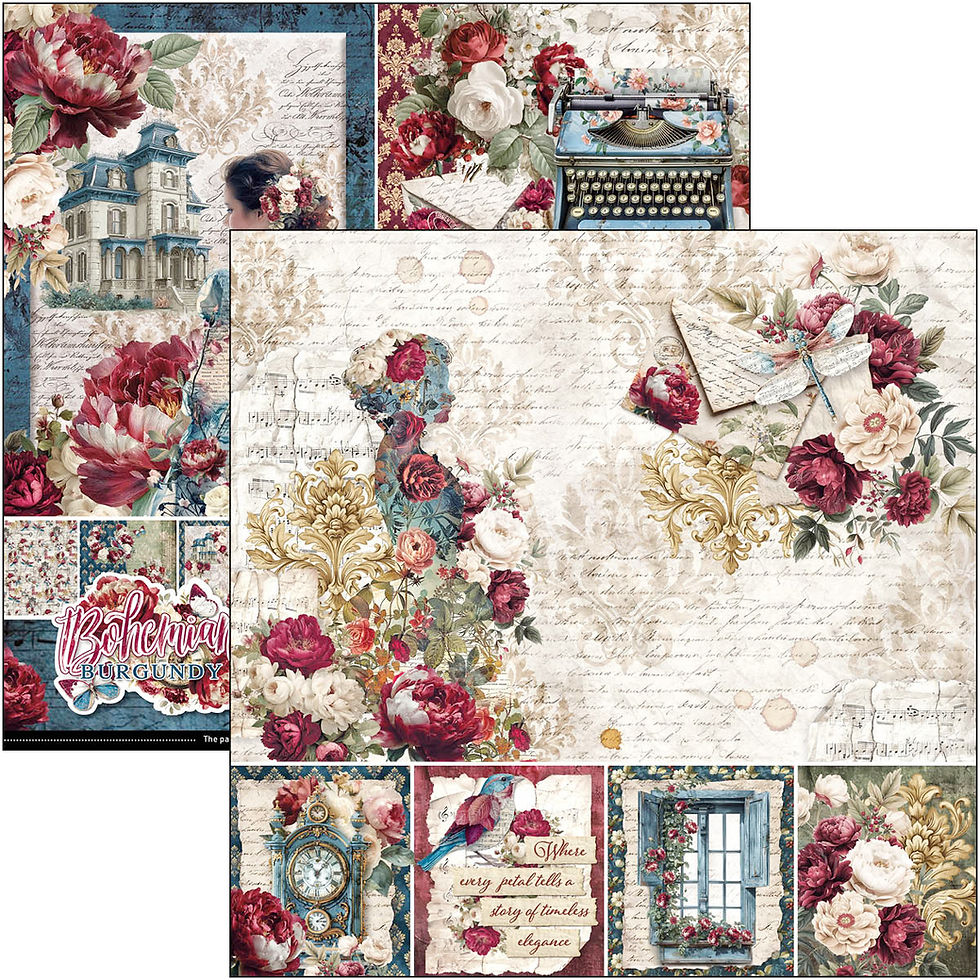 Thumbnail: Ciao Bella - Bohemian Burgundy - Patterns - 8 - 12x12 Sheets