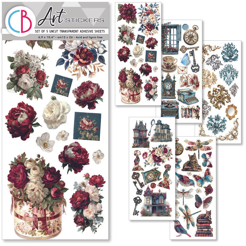 Ciao Bella - Bohemian Burgundy - Art Stickers - 5/Pkg