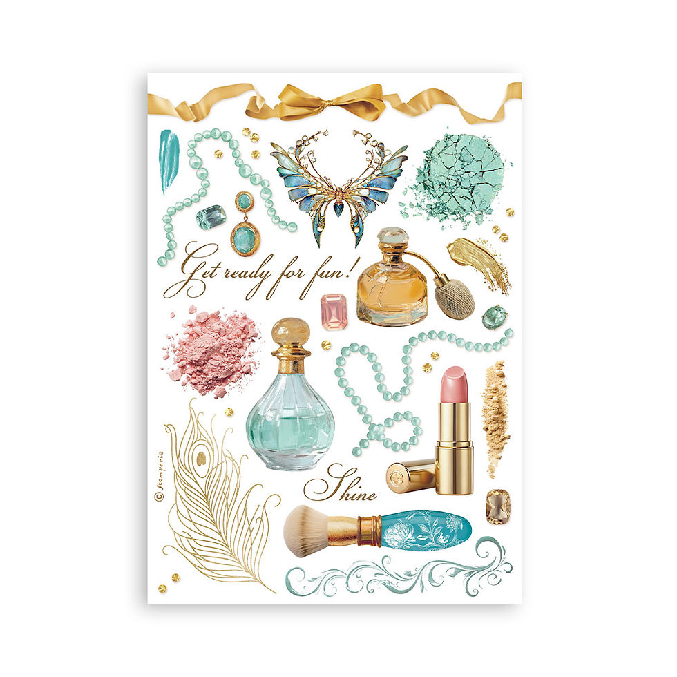 Thumbnail: Stamperia - Masquerade - Washi Pad - 8 - A5 Sheets