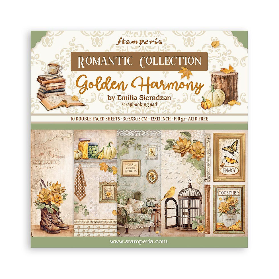 Stamperia - Golden Harmony - 10 Double Sided - 12x12 Sheets + Bonus Sheets