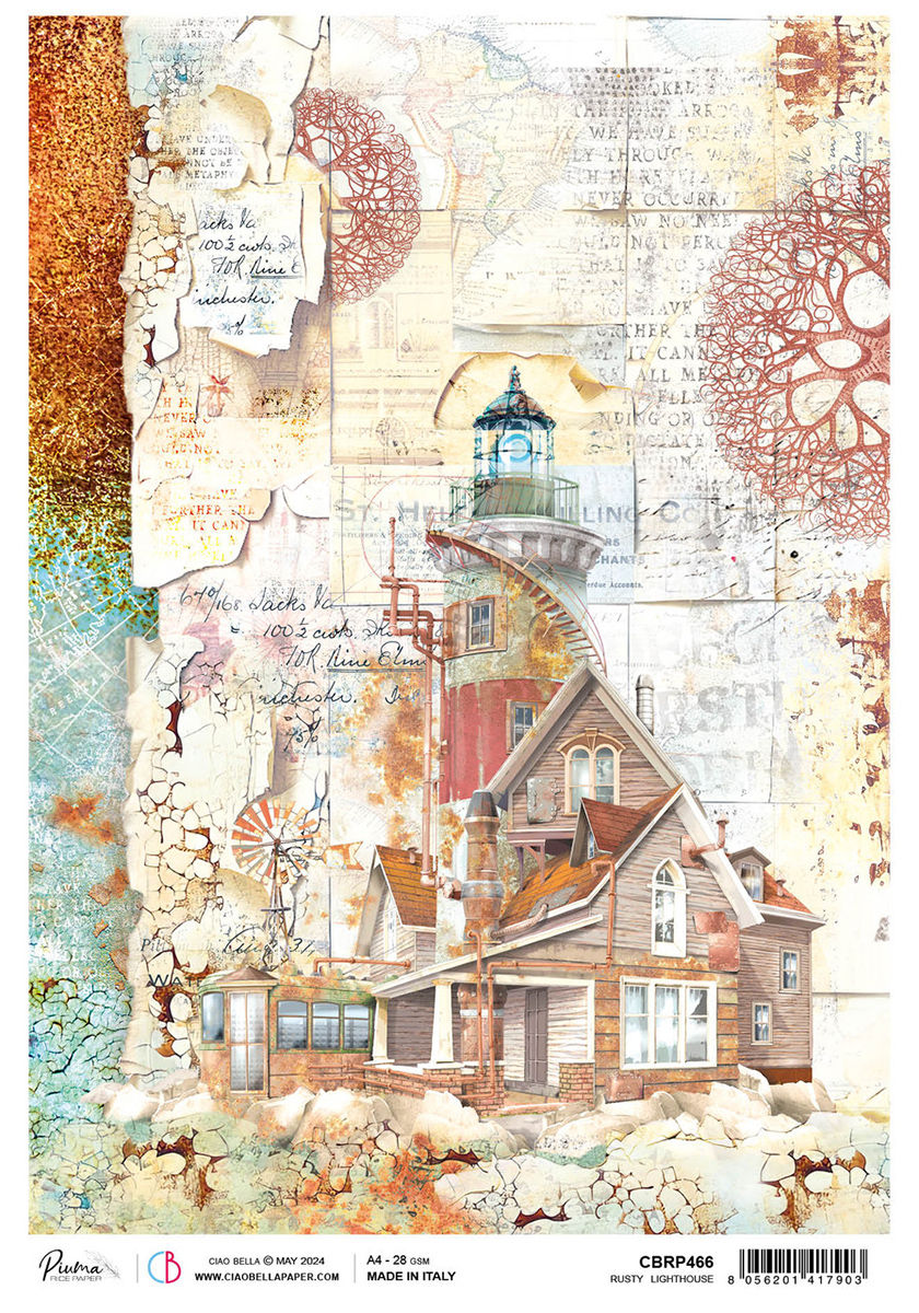 Ciao Bella - Coral Reef - Rusty Lighthouse - A4 Rice Paper