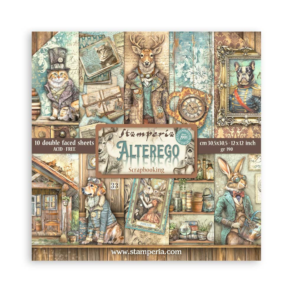 Stamperia - Alterego - 10 Double Sided - 12x12 Sheets + Bonus Sheets