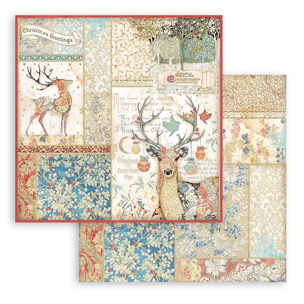 Thumbnail: Stamperia - Christmas Greetings - 10 - 12x12 Sheets+2 Bonus Designs