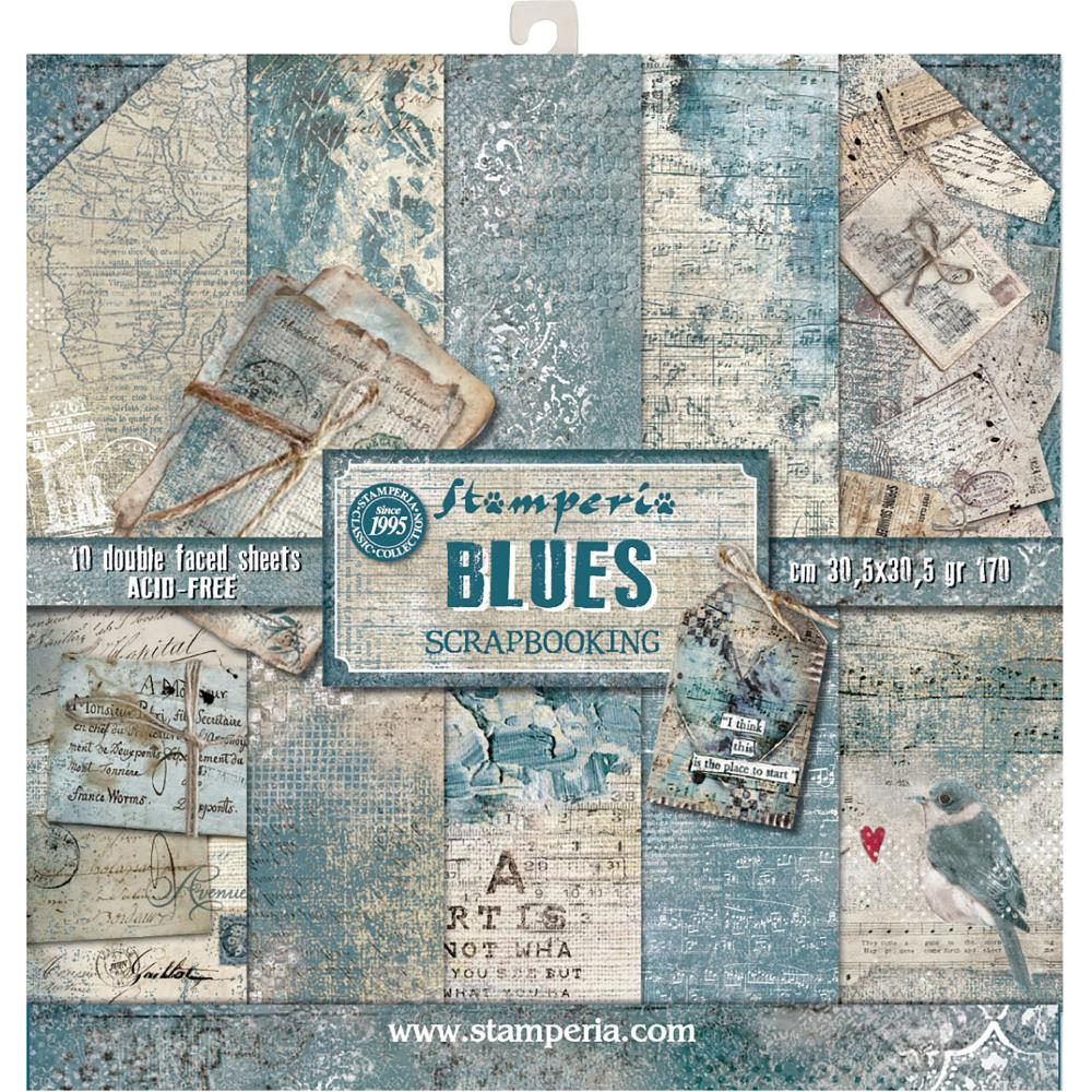 REDUCED Blues by Stamperia - 12 x 12 Paper Pack