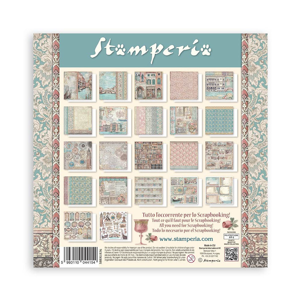 Thumbnail: Stamperia - Venice City of Art - 22 SINGLE-SIDED 12x12 Sheets