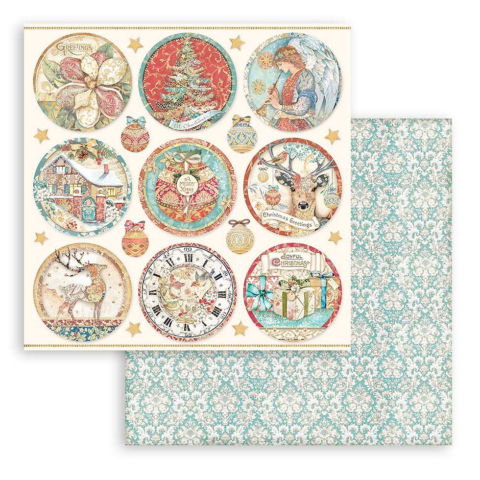 Thumbnail: Stamperia - Christmas Greetings - 10 - 12x12 Sheets+2 Bonus Designs