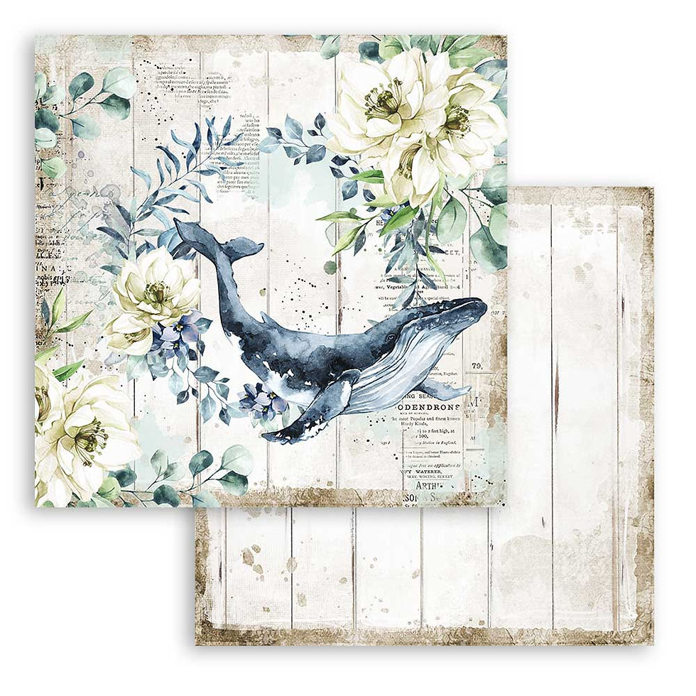 Thumbnail: Stamperia - Sea Dream - Whale - 2 - 12x12 Single Sheets