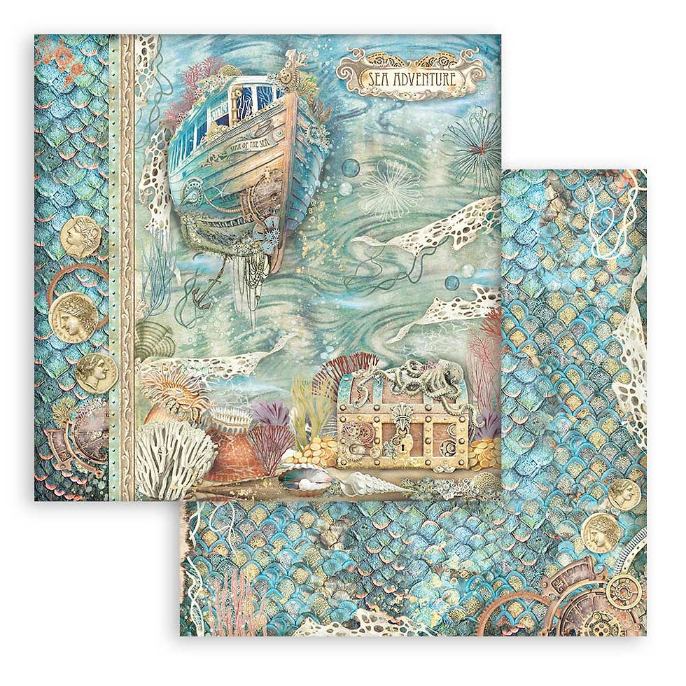Thumbnail: Stamperia - Songs of the Sea - 10 - 12 x 12 Sheets + Bonus Designs