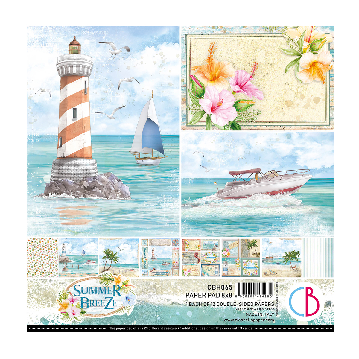 REDUCED Summer Breeze by Ciao Bella - 12 - 8x8 Double-Sided Papers
