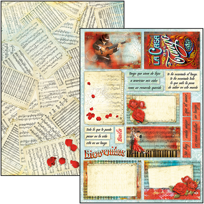 Thumbnail: Tango by Ciao Bella-9 Double-Side Papers in the A4 Format-CBCL029