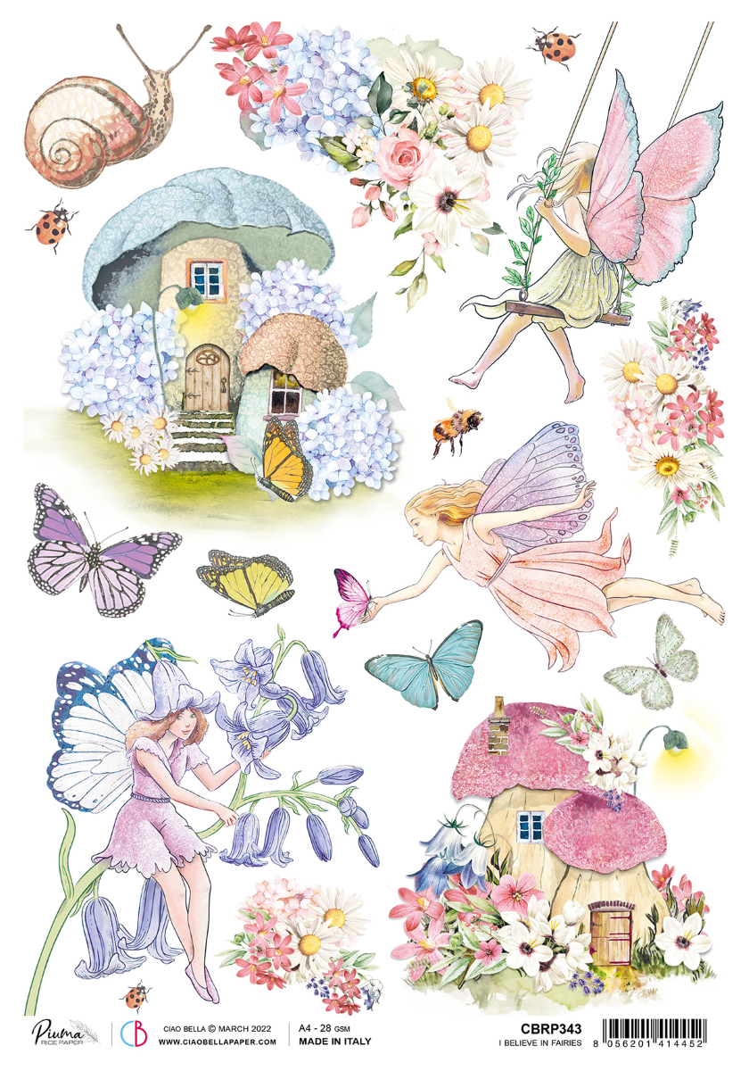 Enchanted Land - Believe in Fairies - A4 Rice Paper by Ciao Bella