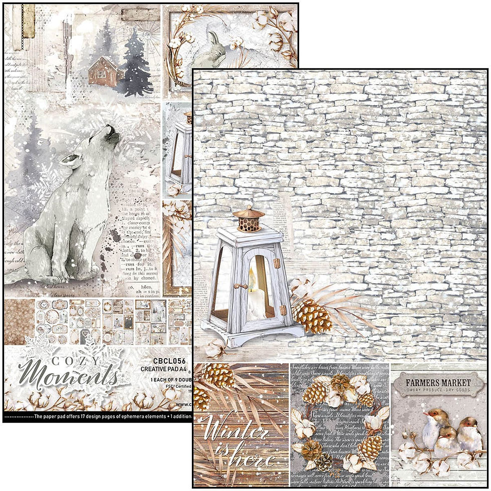 Thumbnail: REDUCED Cozy Moments - Creative Pad by Ciao Bella-9 Double-Side Papers-A4 Format