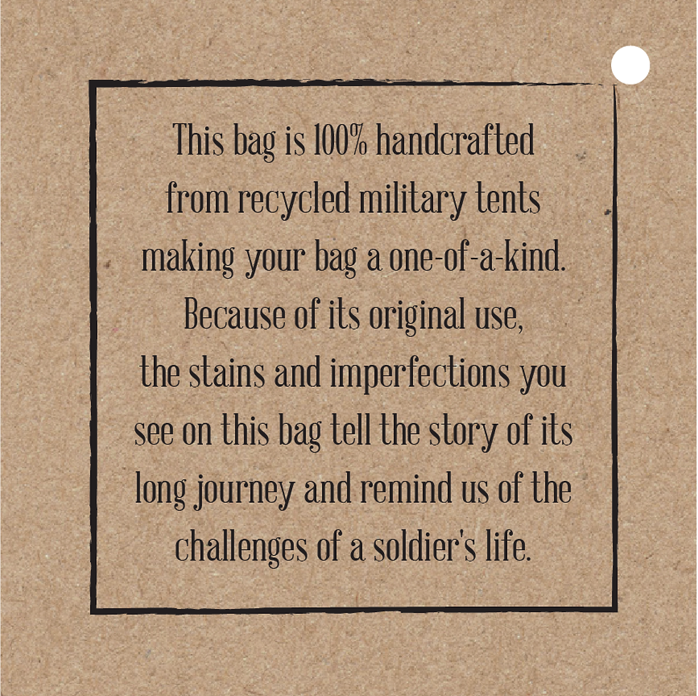 Thumbnail: Owe Veterans Recycled Military Tent Tote