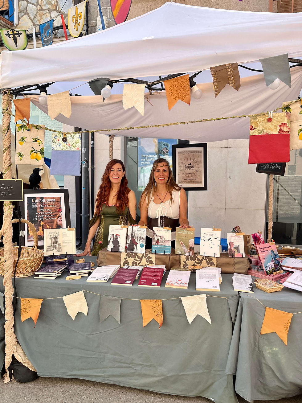 Feria Medieval en La Muela con puesto literario
