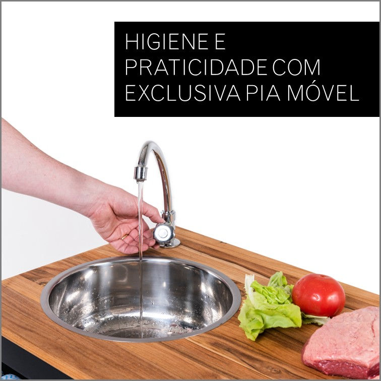 Miniatura: Churrasqueira Móvel Luxo Com Pia Completa (B-GRILL CP 01)