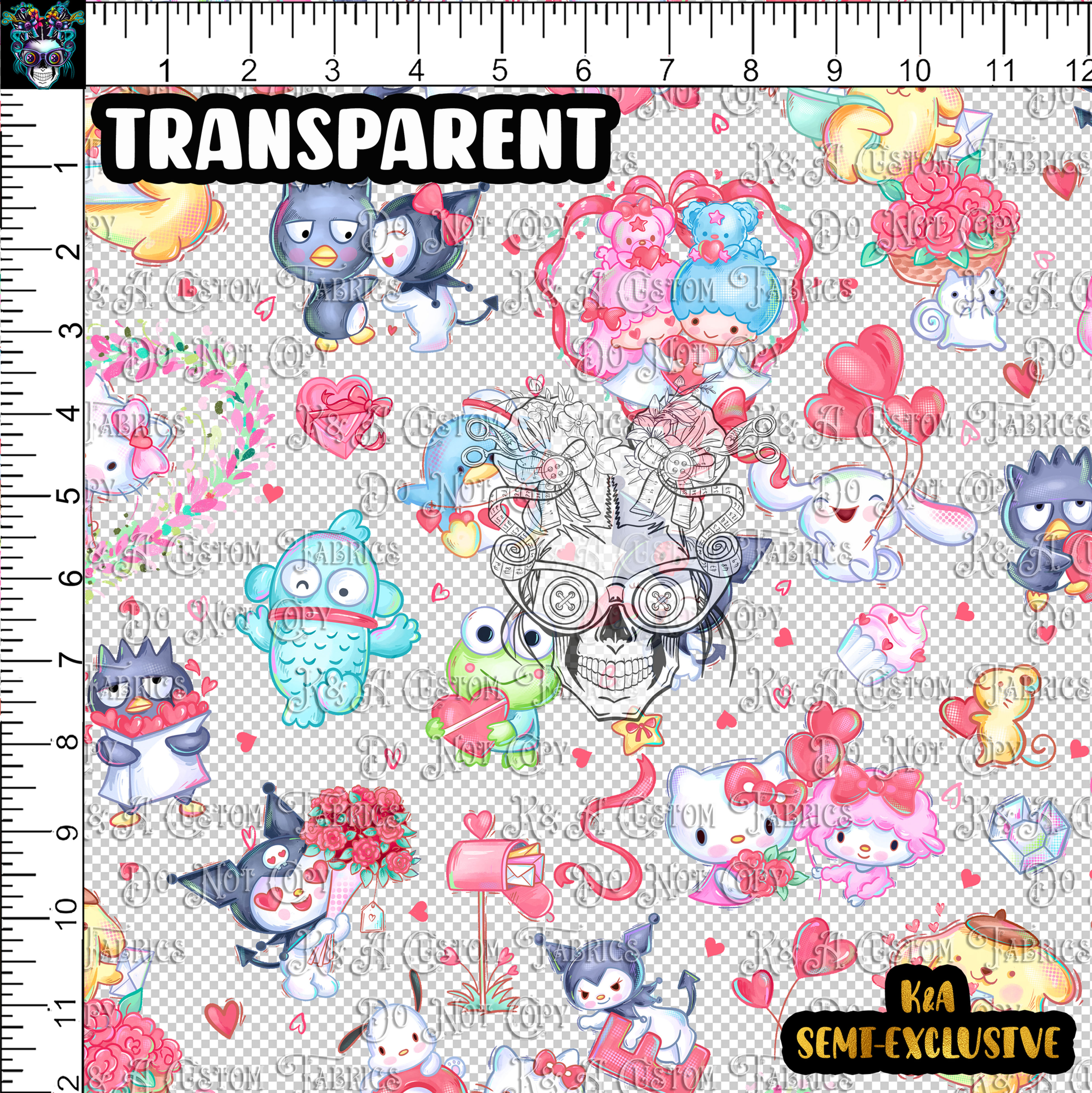 Anime Kitty Watercolor Love Clear/Holo Vinyl