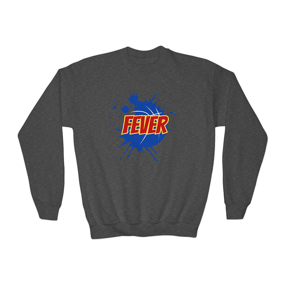 Thumbnail: Youth Crewneck Sweatshirt-Fever plastered basketball 