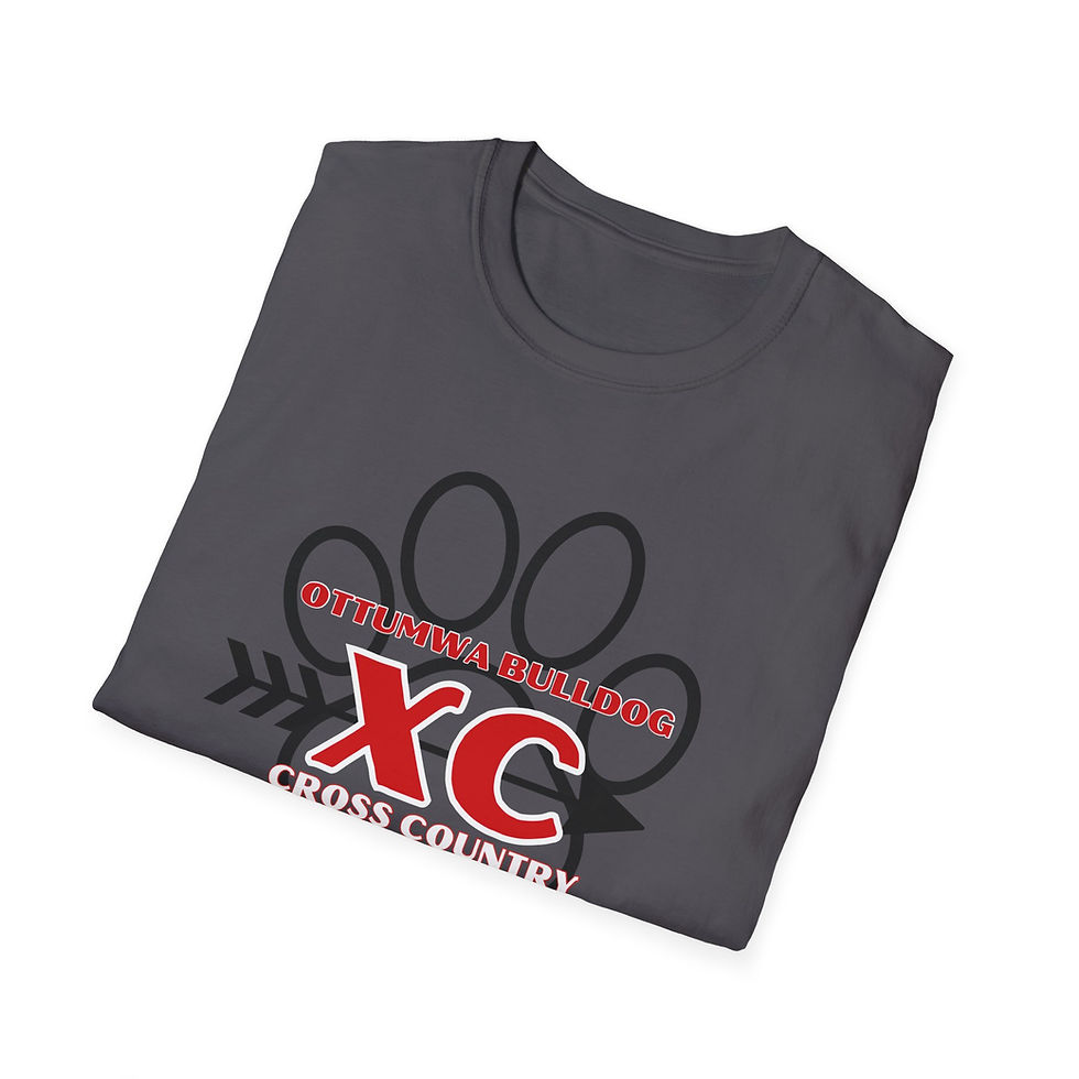 Thumbnail: Unisex Softstyle T-Shirt- Bulldog cross  country paw print