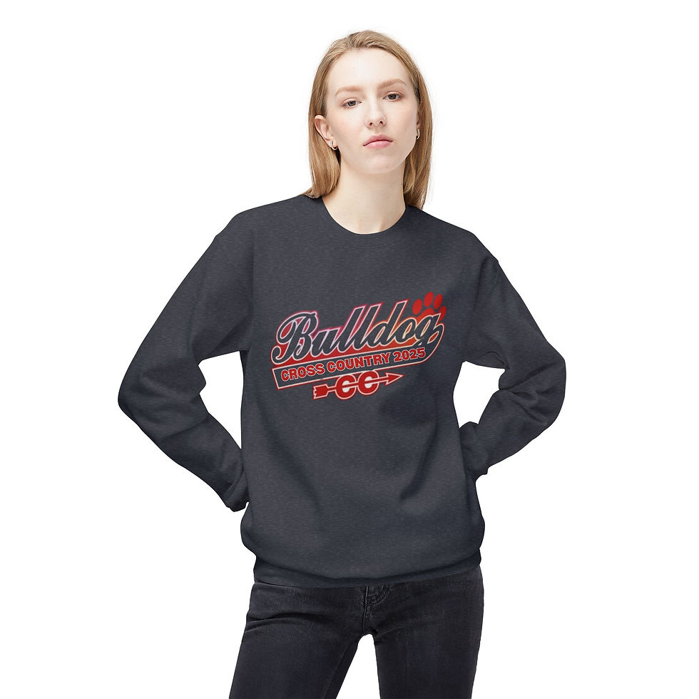 Thumbnail: Unisex Midweight Softstyle Fleece Crewneck Sweatshirt-Bulldog cross country 2025