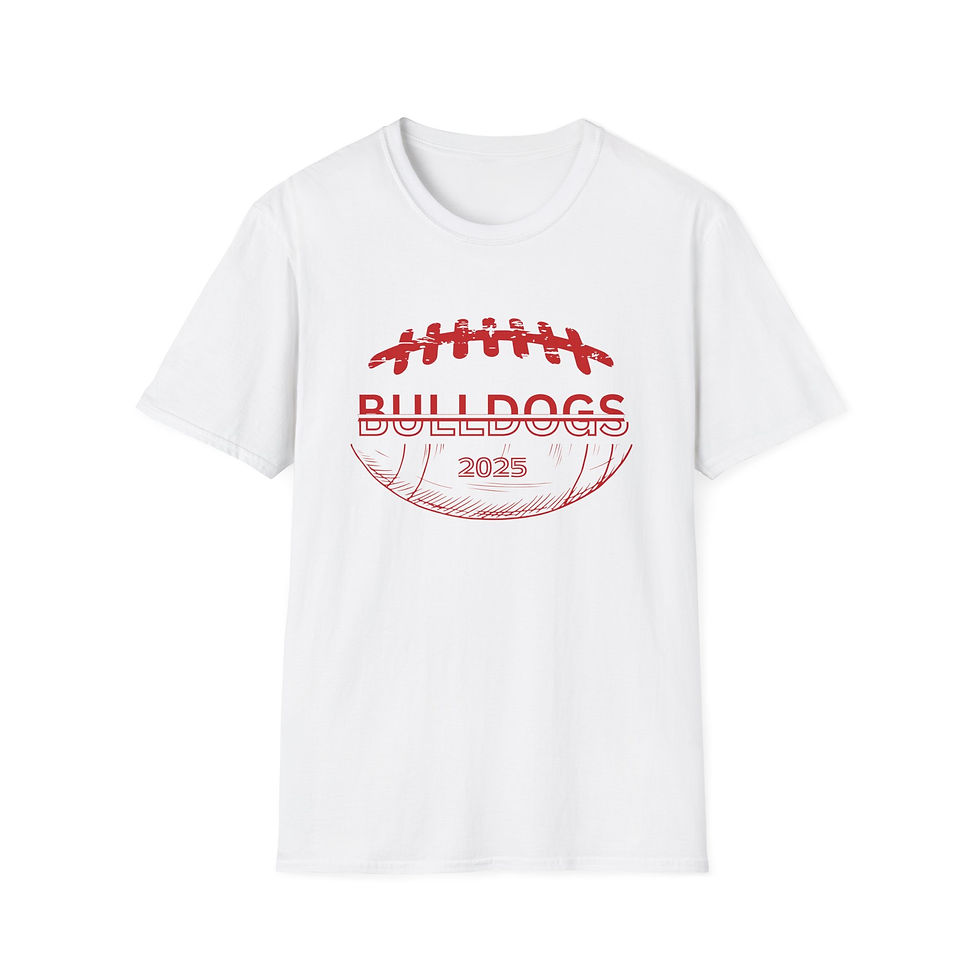 Thumbnail: Unisex Softstyle T-Shirt- bulldog football dual letters