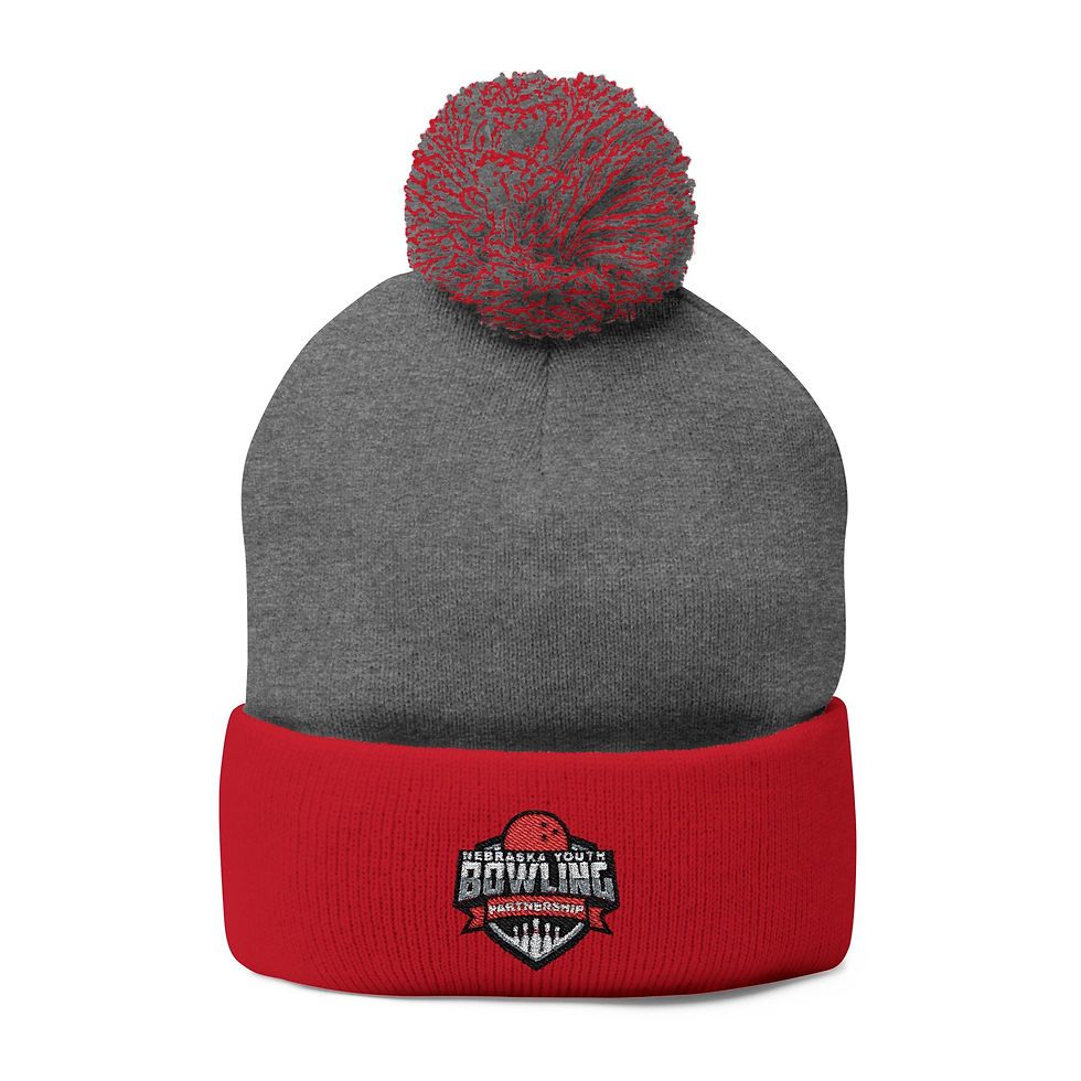 Thumbnail: Pom-Pom Knit Cap (Embroidery)- Nebraska youth tour