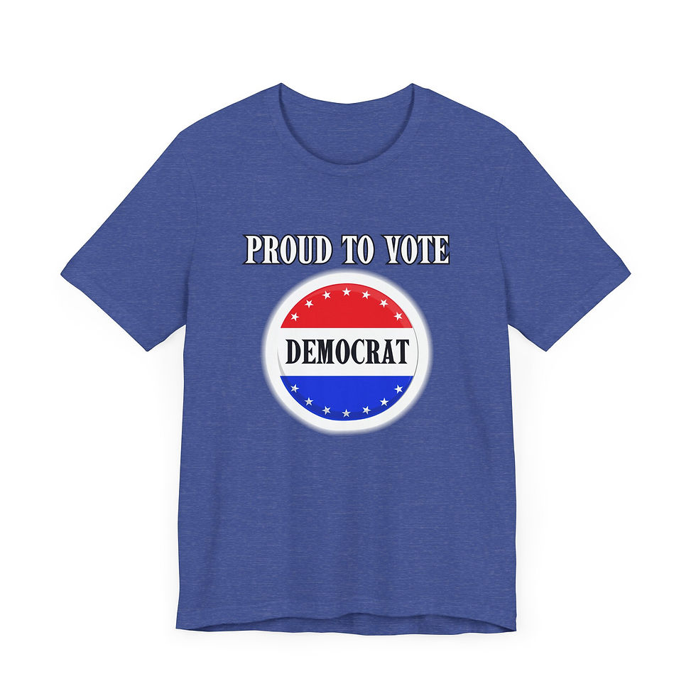 Thumbnail: Unisex Jersey Short Sleeve Tee- Proud to Vote Democrat- 2 sides