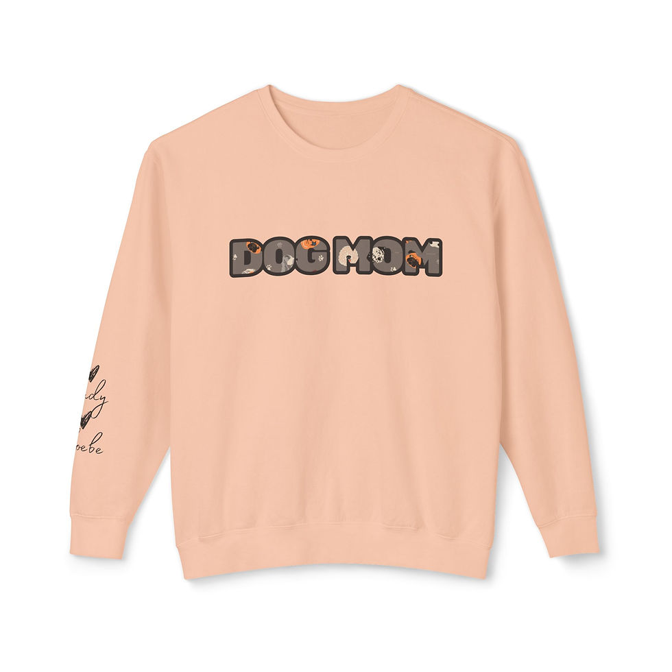 Thumbnail: Unisex Lightweight Crewneck Sweatshirt- DOG MOM