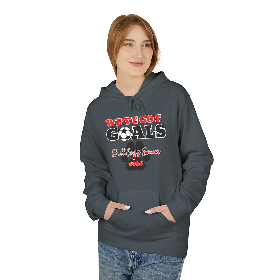 Thumbnail: Unisex Midweight Softstyle Fleece Hoodie- Bulldog soccer we’ve got GOALS 2025