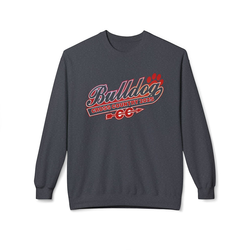 Thumbnail: Unisex Midweight Softstyle Fleece Crewneck Sweatshirt-Bulldog cross country 2025