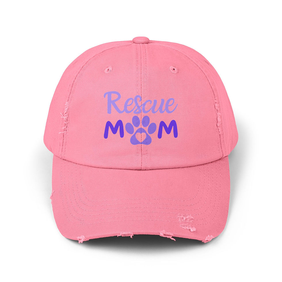 Thumbnail: Unisex Distressed Cap- rescue mom 