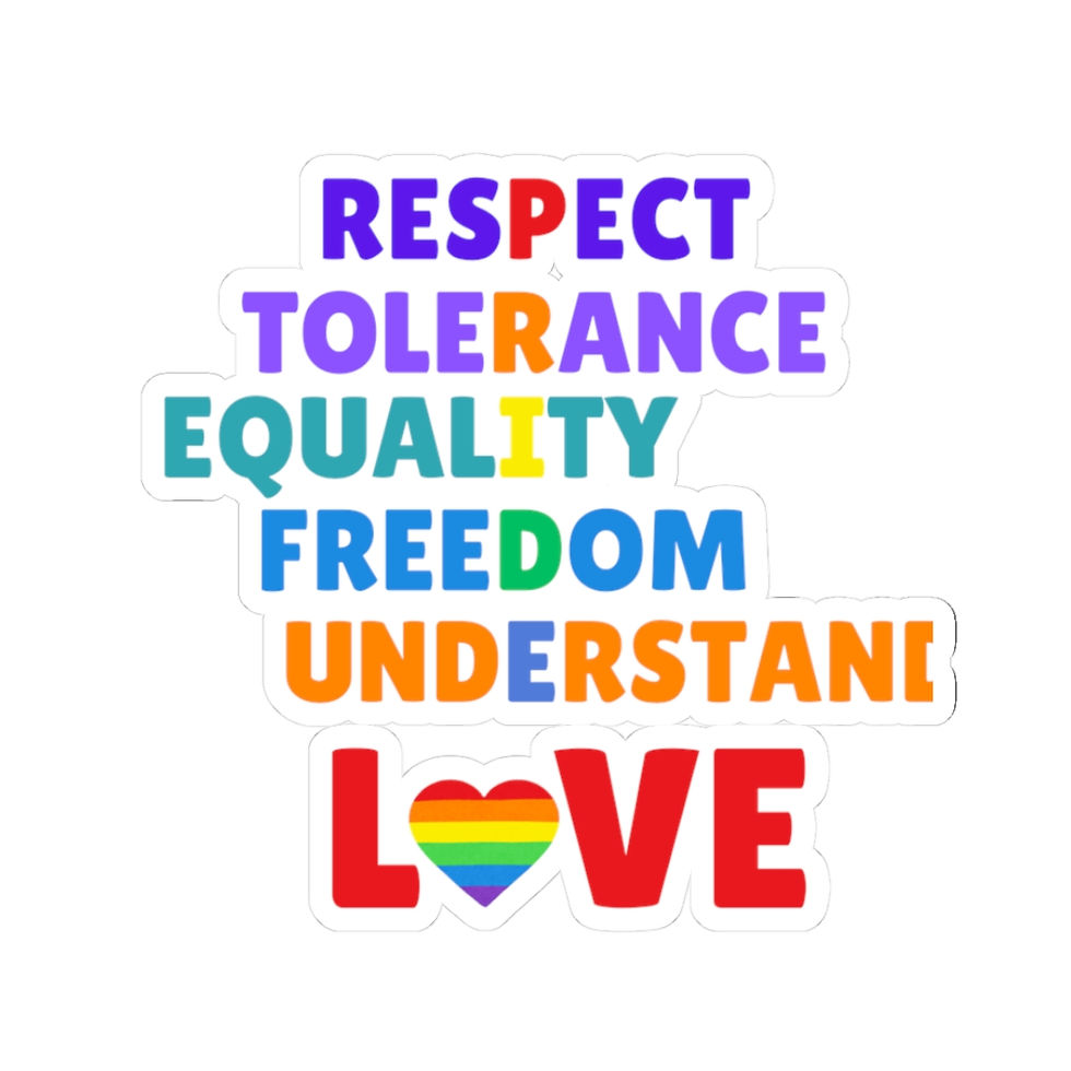 Thumbnail: Kiss-Cut Stickers-respect, tolerance…