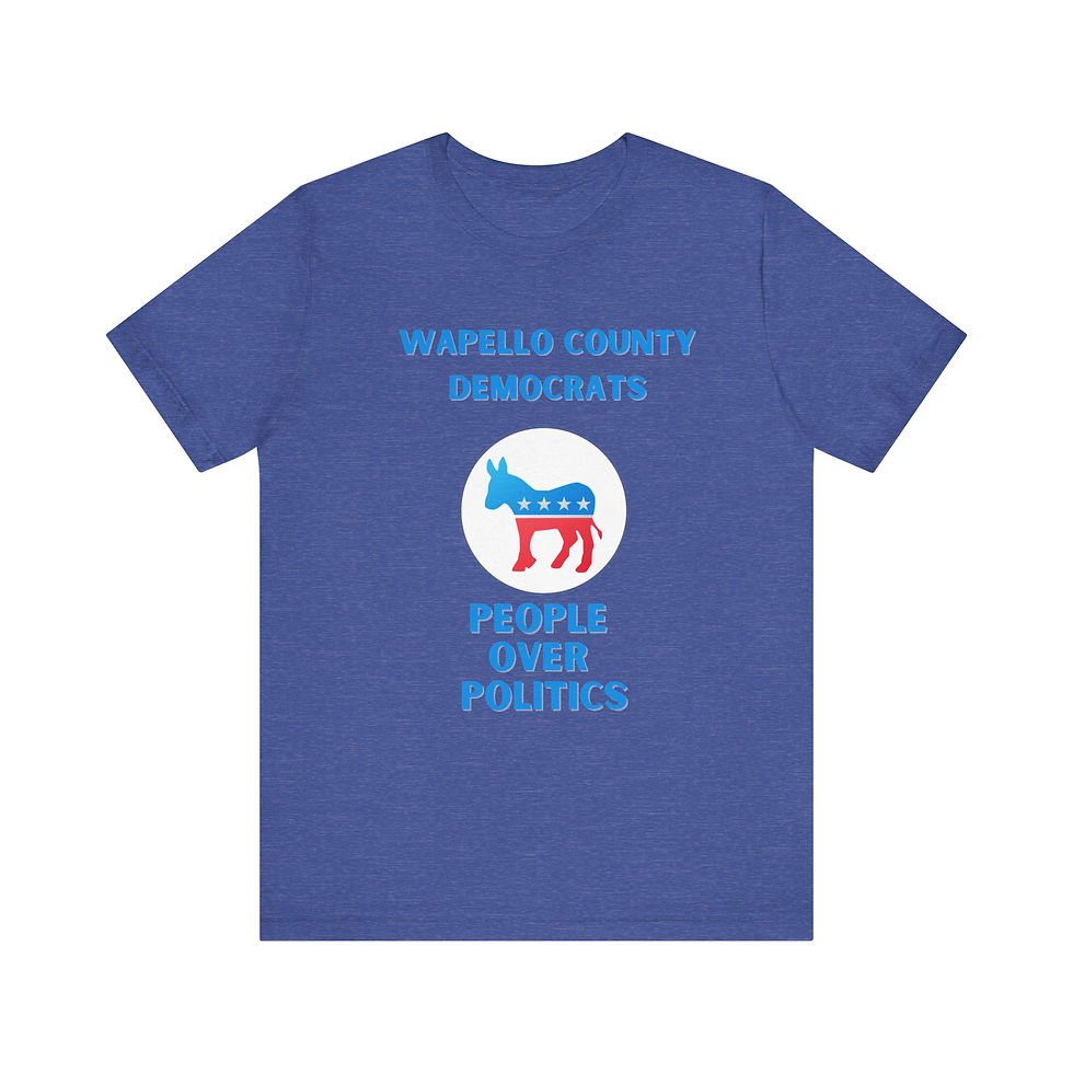 Thumbnail: Unisex Jersey Short Sleeve Tee- Wapello co people over politics 
