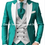 Thumbnail: Elegant Wedding 3 Piece Jacket Pants Vest Full Set Luxury Single Breasted Peak L